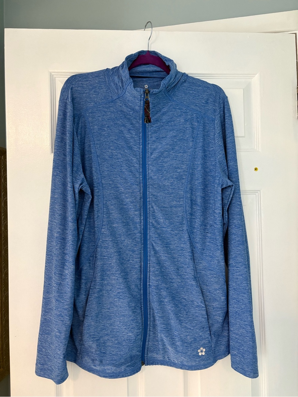 Tuff Athletics Heathered Blue Full-Zip Utility Jacket with Stand Collar